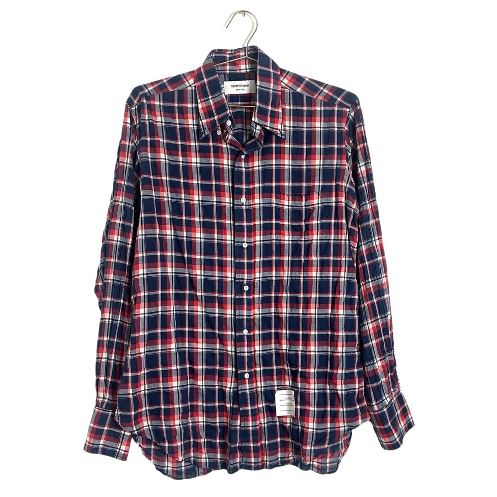 Thom Browne Plaid Button Down Shirt Size 4/XL